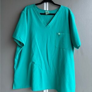 Garde Malade Gabrielle Vert Tropical One Pocket Scrub Top 3XL